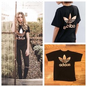 BEAUTIFUL Rose Gold Foil Trefoil Double Adidas